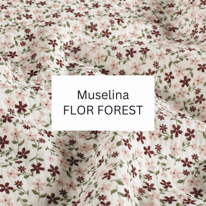 TRENZA PROTECTORA CUNA & CAMA | Muselina Flor FOREST
