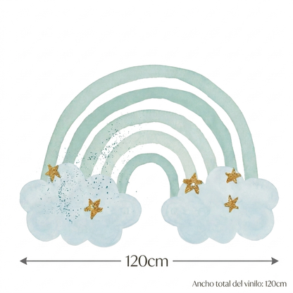 VINILO INFANTIL Reposicionable ARCOIRIS MENTA