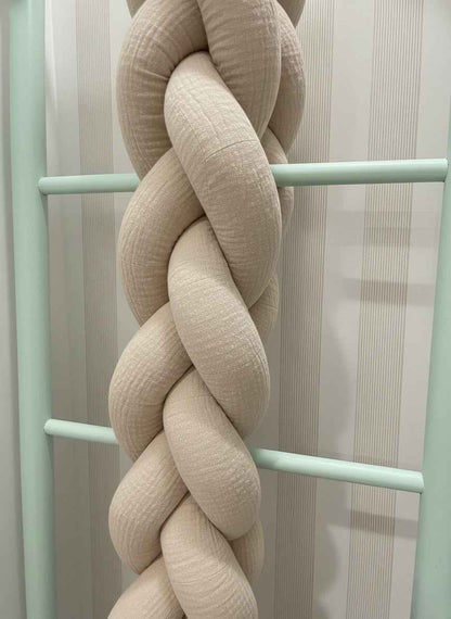 Trenza chichonera protectora para cuna y cama a medida - Confección artesanal