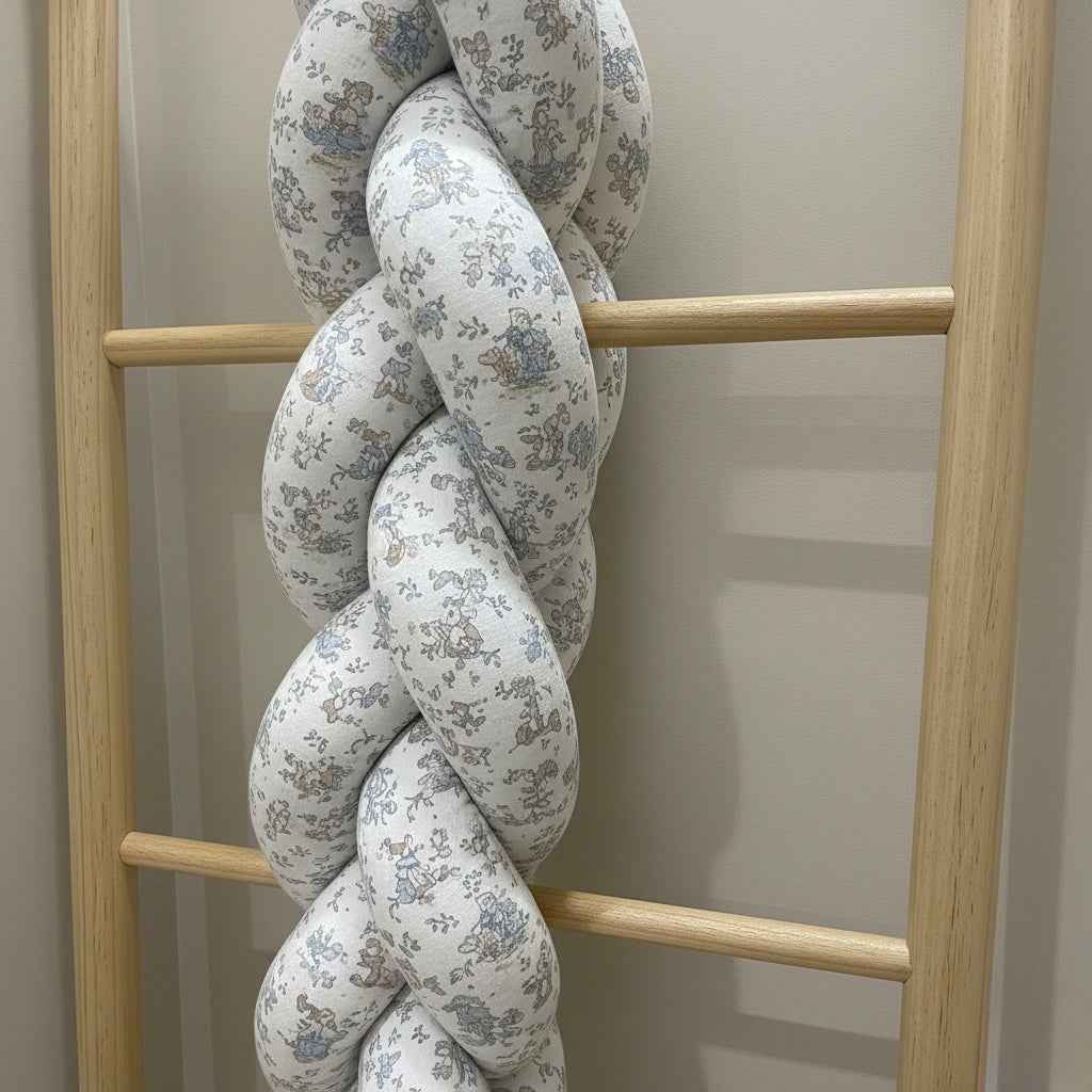 Trenza chichonera protectora para cuna y cama a medida - Confección artesanal