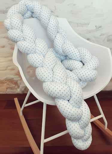 Trenza chichonera protectora para cuna y cama a medida - Confección artesanal