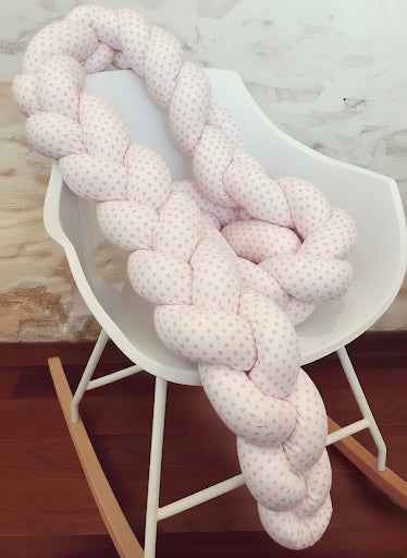 Trenza chichonera protectora para cuna y cama a medida - Confección artesanal