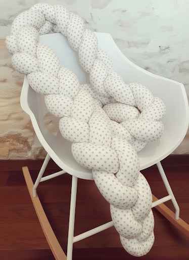 Trenza chichonera protectora para cuna y cama a medida - Confección artesanal
