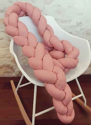 Trenza chichonera protectora para cuna y cama a medida - Confección artesanal