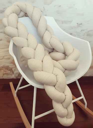 Trenza chichonera protectora para cuna y cama a medida - Confección artesanal