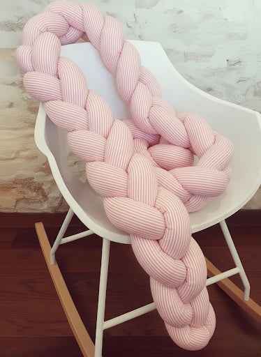Trenza chichonera protectora para cuna y cama a medida - Confección artesanal