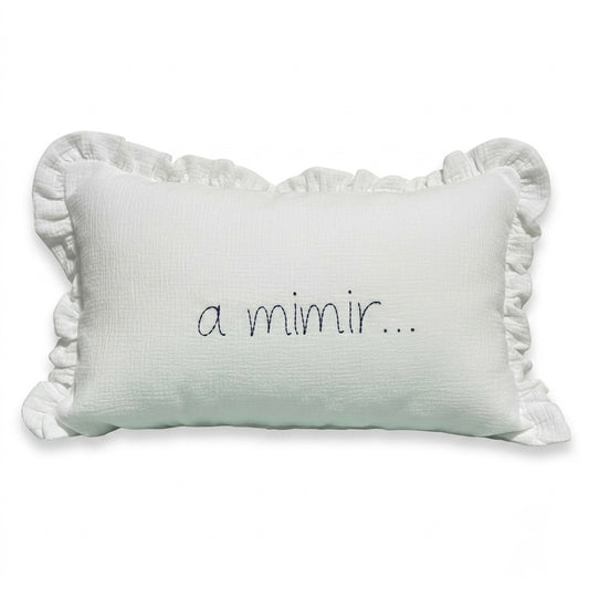 Cojín Personalizado "A Mimir" - Bordado Artesanal | Sueños de Cigüeña