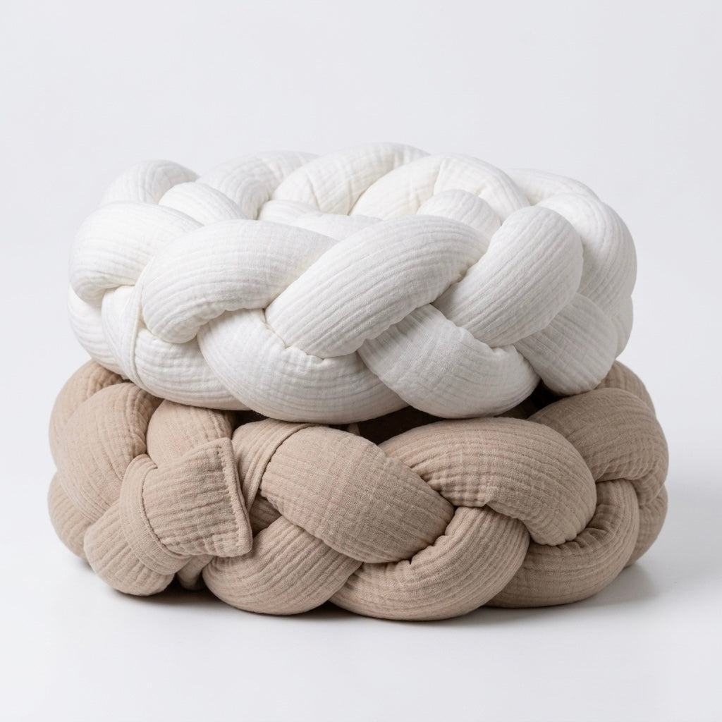 TRENZA PROTECTORA CUNA & CAMA | Algodón Menta