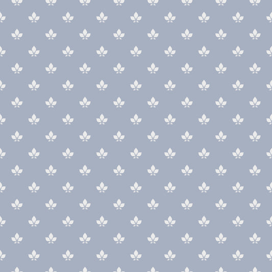 Papel pintado infantil Classic flor de lis azul