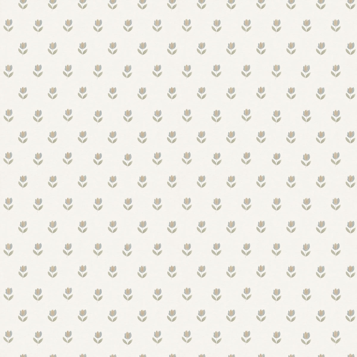Papel pintado infantil Campiña Francesa flores pequeñas fondo crema