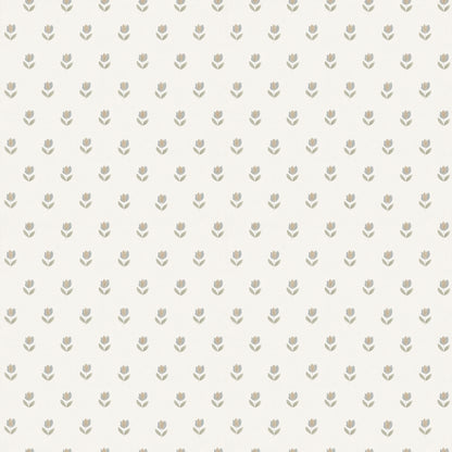 Papel pintado infantil Campiña Francesa flores pequeñas fondo crema