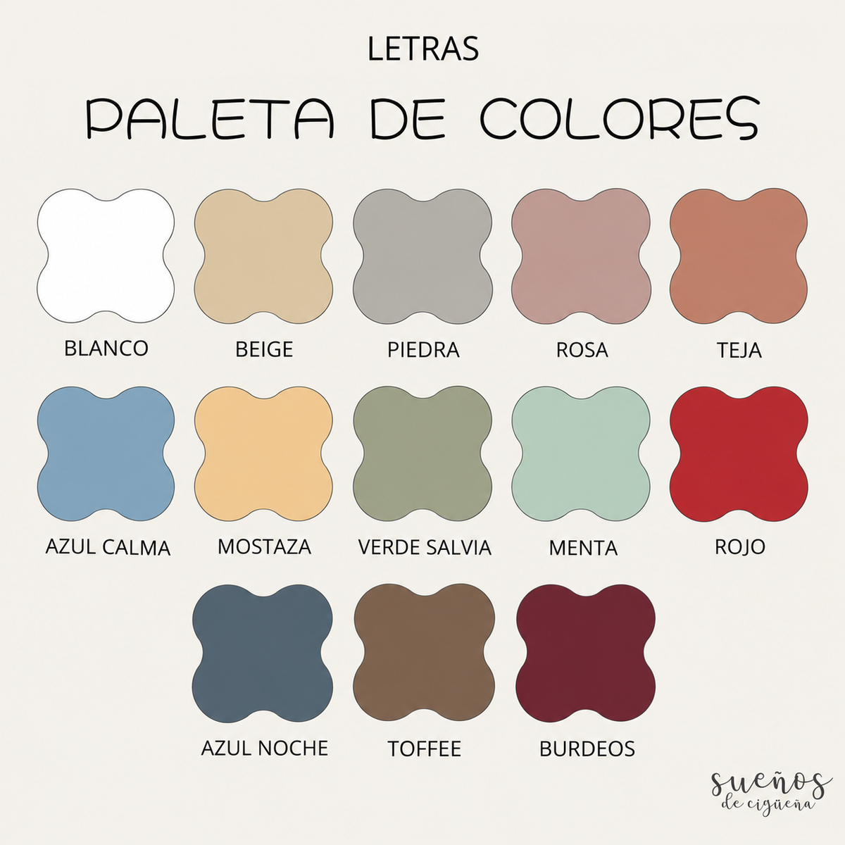 LETRAS "RULITO DE ARCILLA" I PINTADAS A MANO