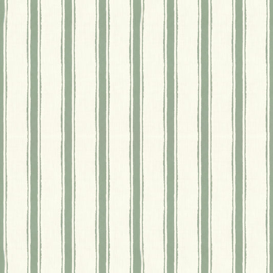 Papel pintado infantil Rayas Naturales doble verde
