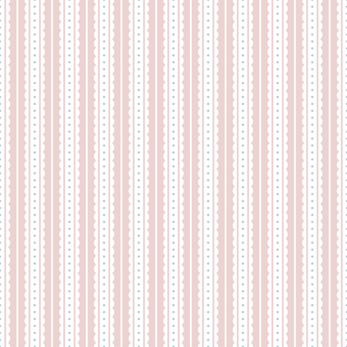 Papel pintado infantil Rayas Ticking rosa claro