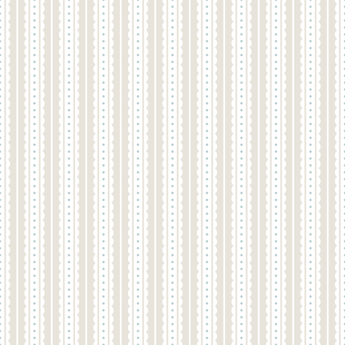 Papel pintado infantil Rayas Ticking gris perla