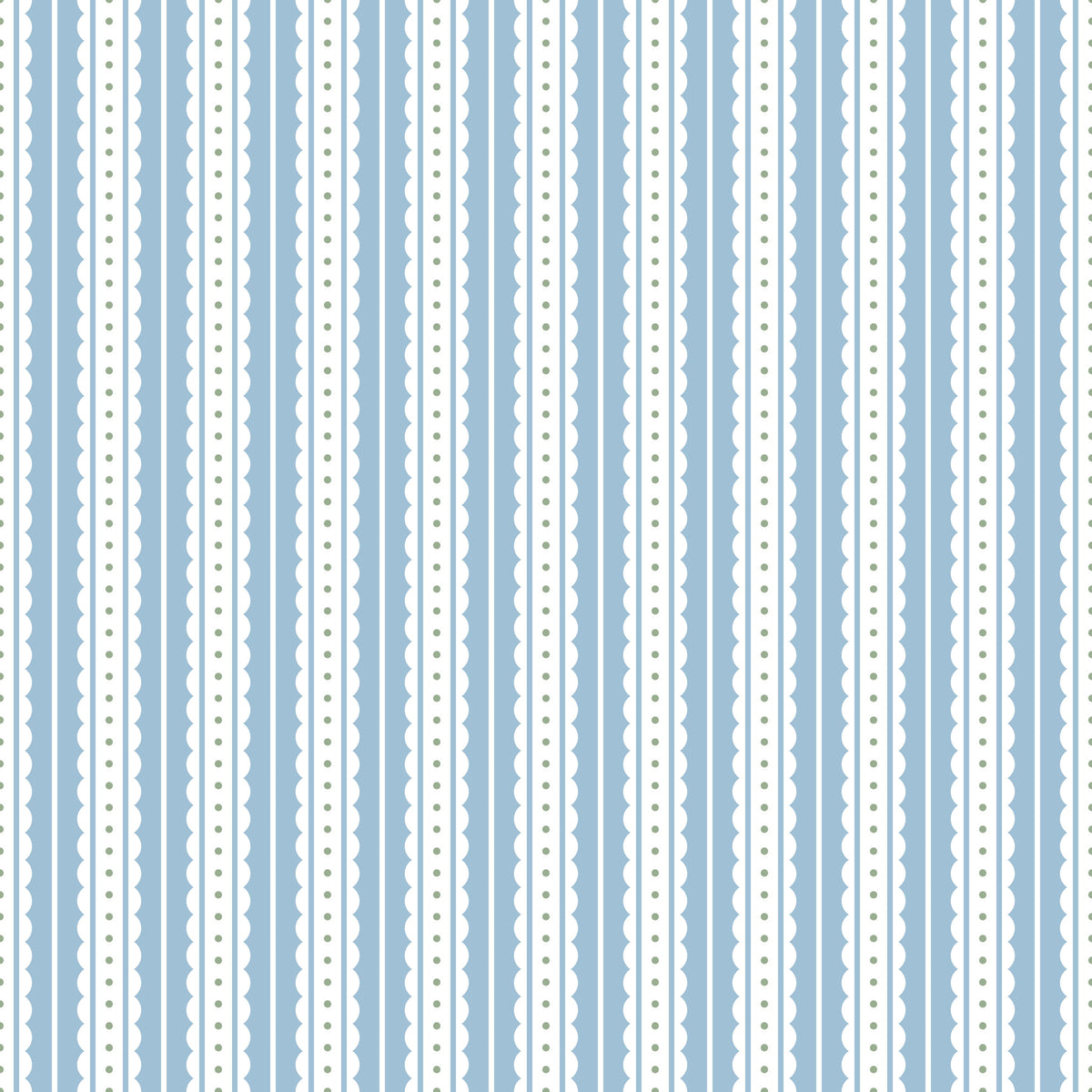 Papel pintado infantil Rayas Ticking azul cielo