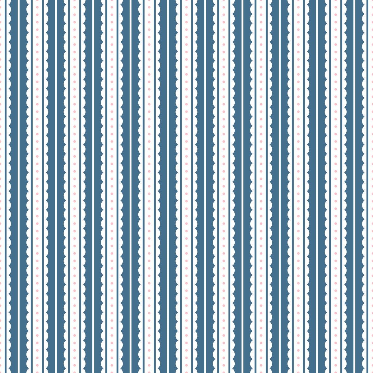 Papel pintado infantil Rayas Ticking azul índigo