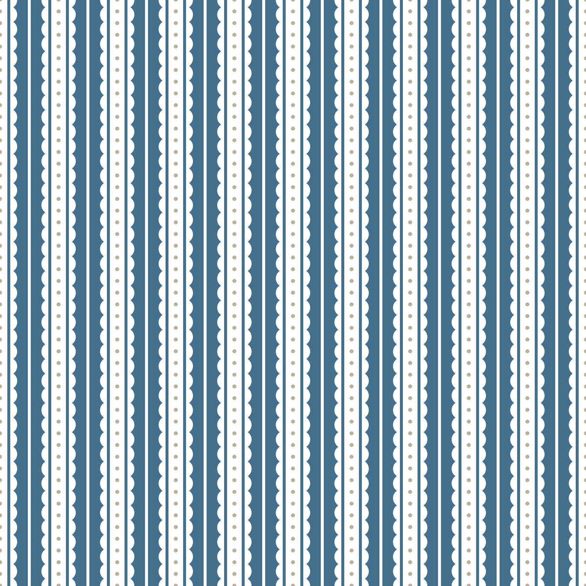Papel pintado infantil Rayas Ticking azul marino