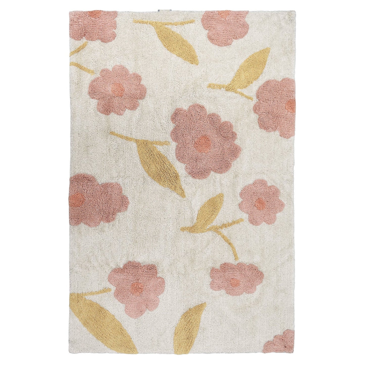 Tapete infantil lavável de algodão com estampa de flores GENTLE FLORA