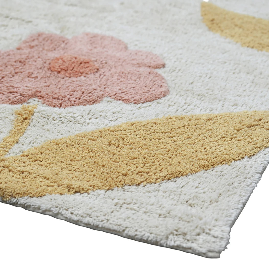 Tapete infantil lavável de algodão com estampa de flores GENTLE FLORA