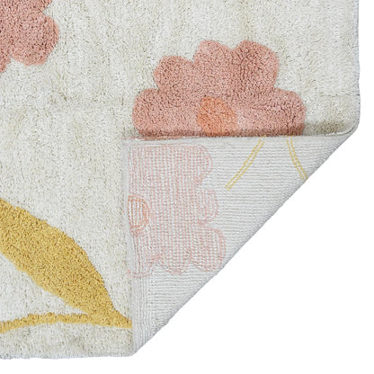 Tapete infantil lavável de algodão com estampa de flores GENTLE FLORA