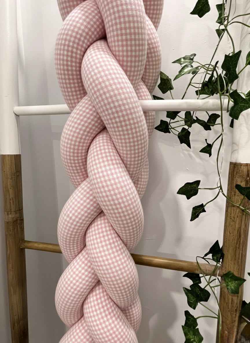 Trenza chichonera protectora para cuna y cama a medida - Confección artesanal