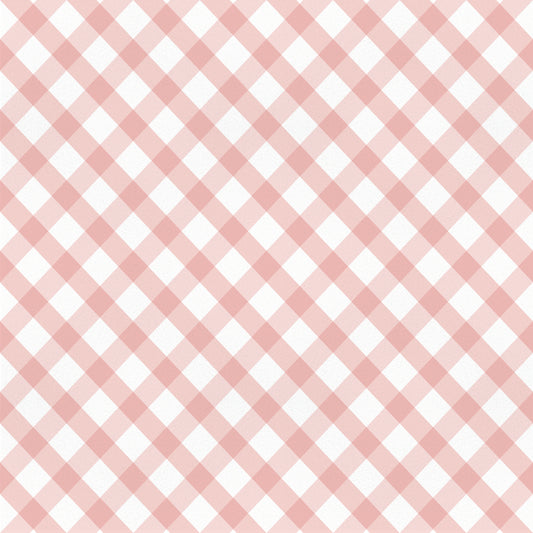 Papel pintado infantil Vichy Diagonal color rosa