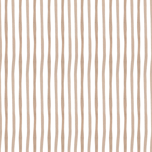 Papel pintado infantil Líneas Finas Acuarela color tostado