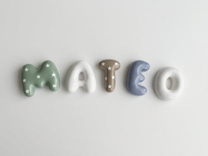 LETRAS BURBUJA CON ESTRELLAS | PINTADAS A MANO