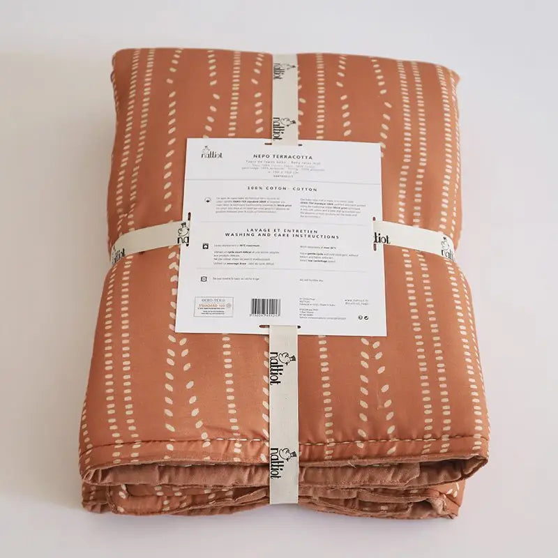 Tapis de repos bébé coton imprimé bohème NEPO TERRACOTTA - Sueños de Cigueña