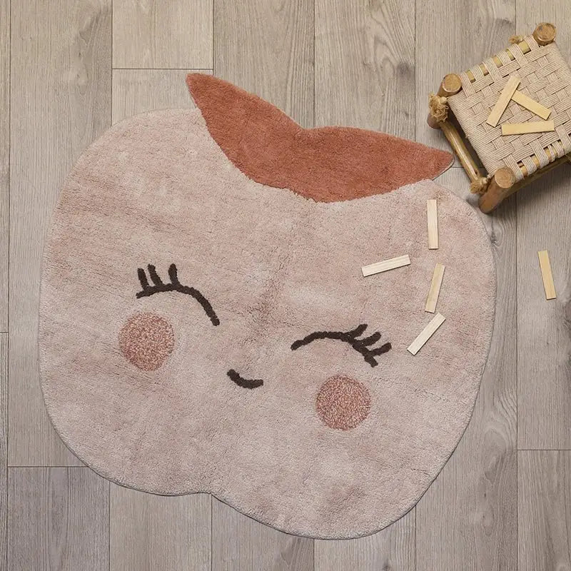 Tapis enfant coton lavable petite pomme CANDY APPLE - Sueños de Cigueña