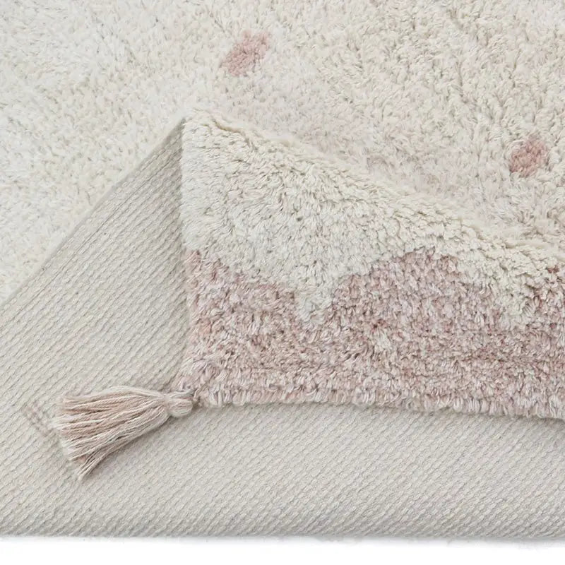 Tapis chambre enfant coton lavable à pois MINNA - Sueños de Cigueña