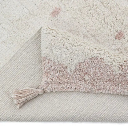 Tapis chambre enfant coton lavable à pois MINNA - Sueños de Cigueña