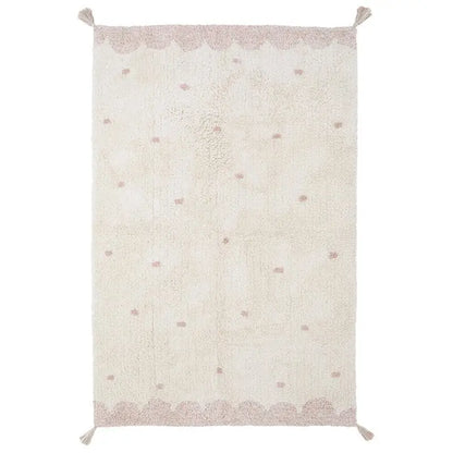 Tapis chambre enfant coton lavable à pois MINNA - Sueños de Cigueña