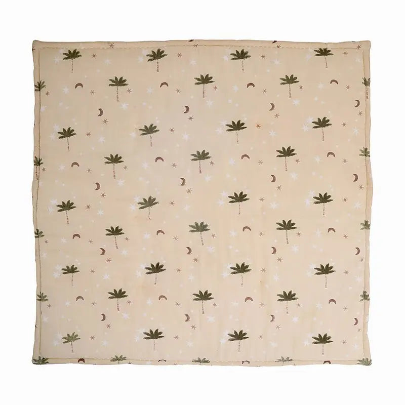 Tapis de repos bébé coton imprimé petits palmiers JAIPURY - Sueños de Cigueña
