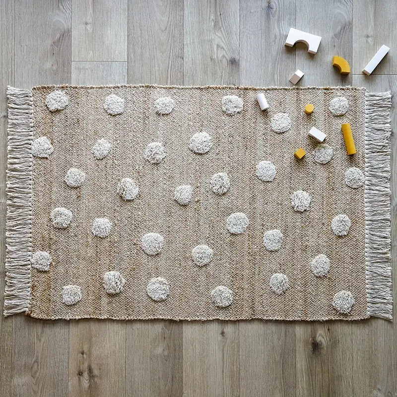 Tapis jute & coton à pois NOP - Sueños de Cigueña
