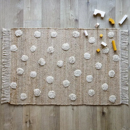 Tapis jute & coton à pois NOP - Sueños de Cigueña