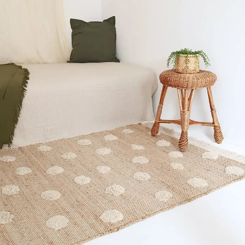 Tapis jute & coton à pois NOP - Sueños de Cigueña