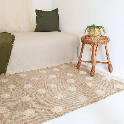 Tapis jute & coton à pois NOP - Sueños de Cigueña