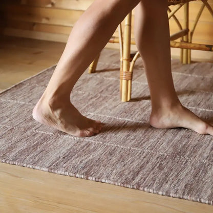 Tapis laine contemporain LHENA BRUN ROSE S - Sueños de Cigueña