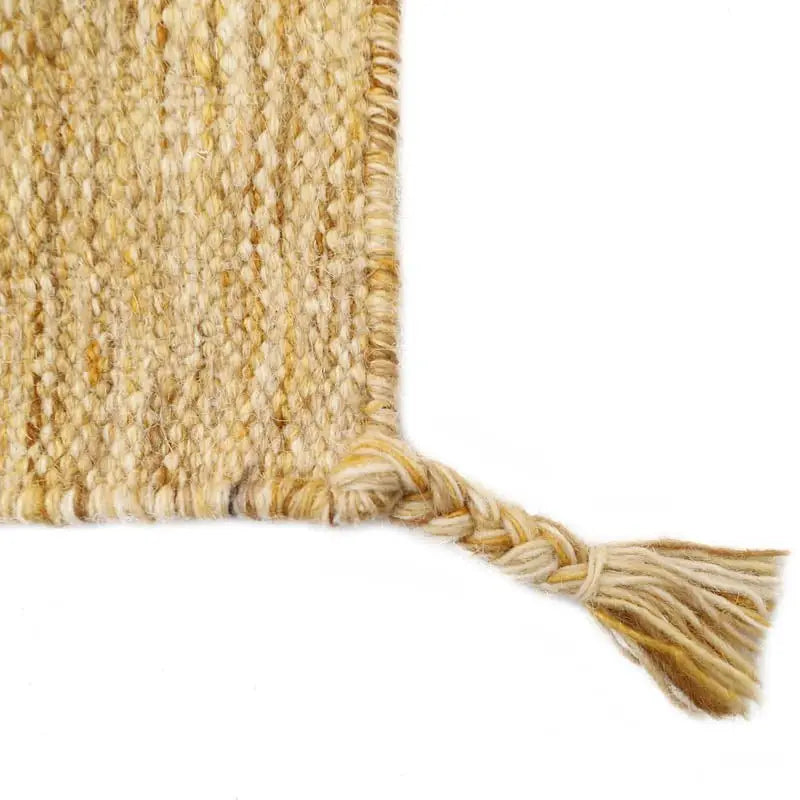 Tapis laine contemporain LHENA JAUNE BRUN S - Sueños de Cigueña