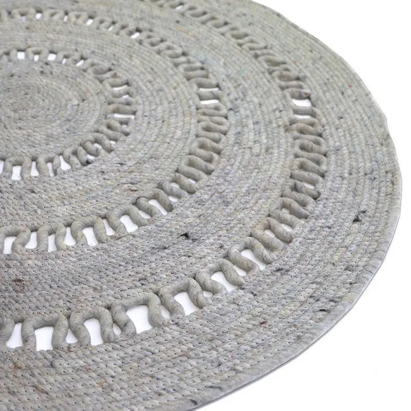 Alfombra de lana redonda BIBEK GRIS M - Sueños de Cigueña 