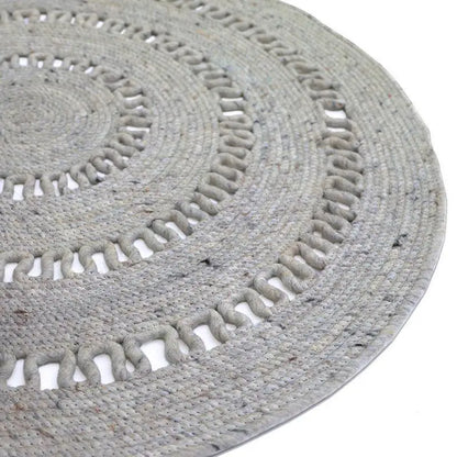 Alfombra de lana redonda BIBEK GRIS M - Sueños de Cigueña 