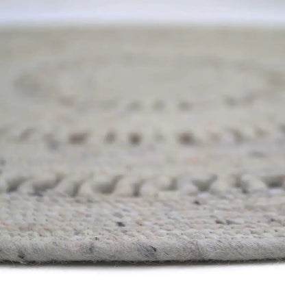 Alfombra de lana redonda BIBEK GRIS S - Sueños de Cigueña 