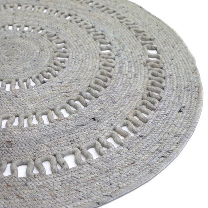 Alfombra de lana redonda BIBEK GRIS S - Sueños de Cigueña 