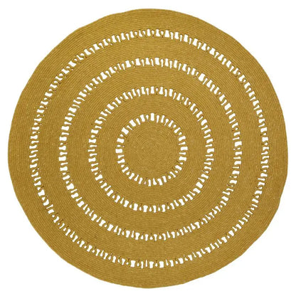 Tapis laine feutrée rond ajourée BIBEK MANGUE M - Sueños de Cigueña