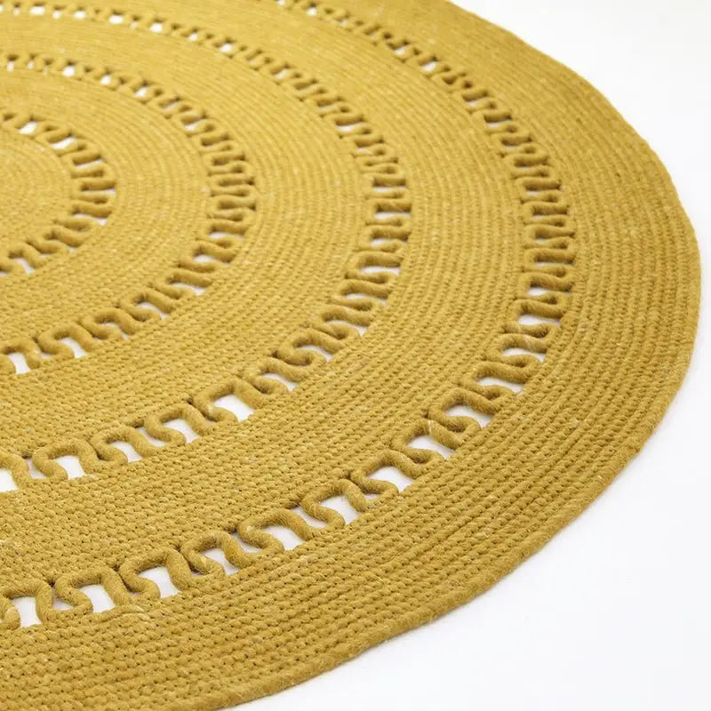 Tapis laine feutrée rond ajourée BIBEK MANGUE S - Sueños de Cigueña