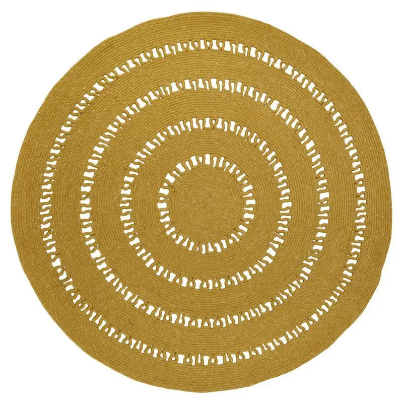 Tapis laine feutrée rond ajourée BIBEK MANGUE S - Sueños de Cigueña