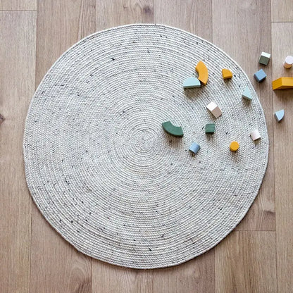 Tapis rond laine feutrée NEETHU NATUREL S - Sueños de Cigueña
