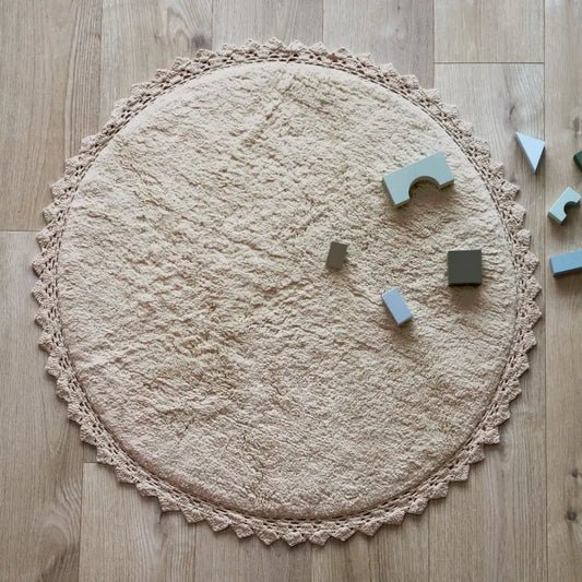 Alfombra Infantil 110 cm PERLA SABLE Algodón Lavable en lavadora - Sueños de Cigueña 